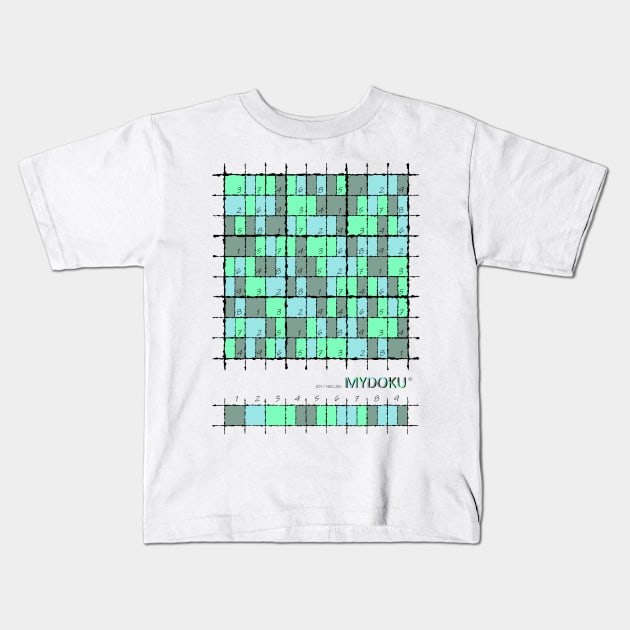 Mydoku_001_V001_001_F: Sudoku, Sudoku coloring, logic, logic puzzle, holiday puzzle, fun, away from screen Kids T-Shirt by Mydoku